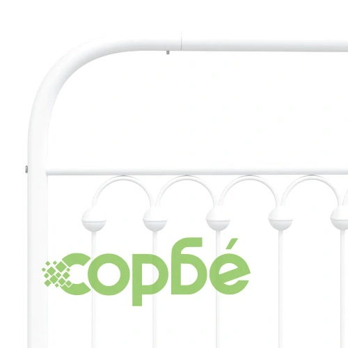 Метална рамка за легло с горна и долна табла, бяла, 160x200 см ➤ топ цена ➤ sorbe.bg