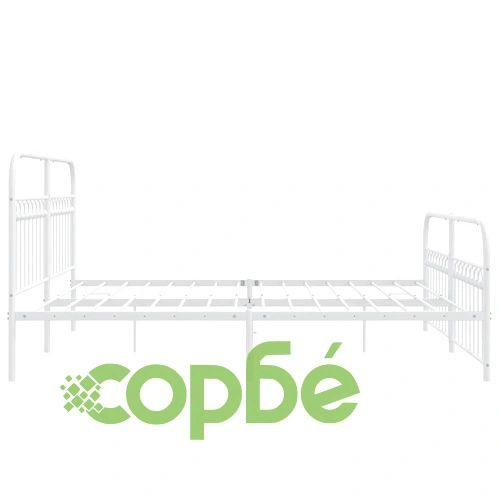 Метална рамка за легло с горна и долна табла, бяла, 183x213 см ➤ топ цена ➤ sorbe.bg