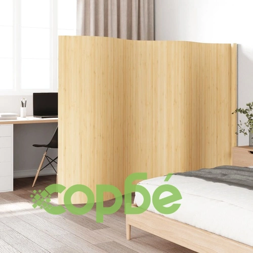 Преграда за стая, светъл натурален, 165x400 см, бамбук ➤ топ цена ➤ sorbe.bg