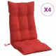 Възглавници за столове с облегалка 4 бр червени Оксфорд плат