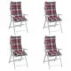 Възглавници за стол с облегалка 4 бр червено каре Оксфорд плат