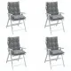 Възглавници за стол с ниска облегалка 4 бр сив Оксфорд плат