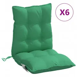 Възглавници за стол с ниска облегалка 6 бр зелен Оксфорд плат