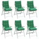 Възглавници за стол с ниска облегалка 6 бр зелен Оксфорд плат