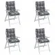 Възглавници за стол ниска облегалка 4 бр сиво каре Оксфорд плат