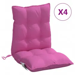 Възглавници за стол с ниска облегалка 4 бр розови Оксфорд плат