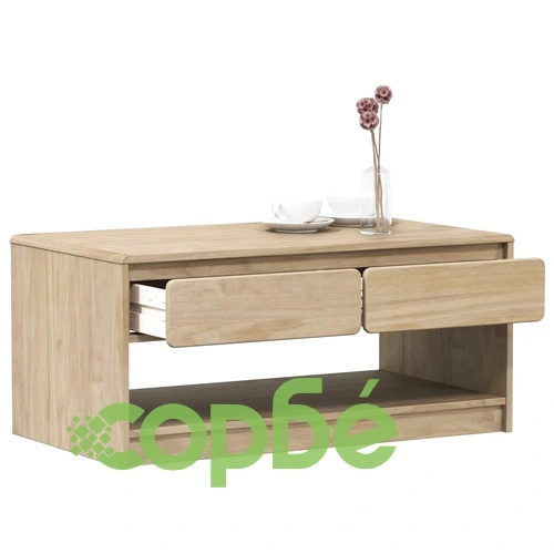 Кафе маса SAUDA, дъб, 99x55x45 см, борово дърво масив ➤ топ цена ➤ sorbe.bg