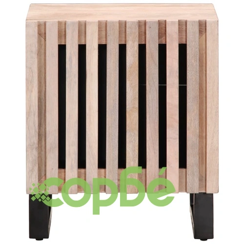 Нощно шкафче, 40x34x46 см, избелено мангово дърво масив ➤ топ цена ➤ sorbe.bg