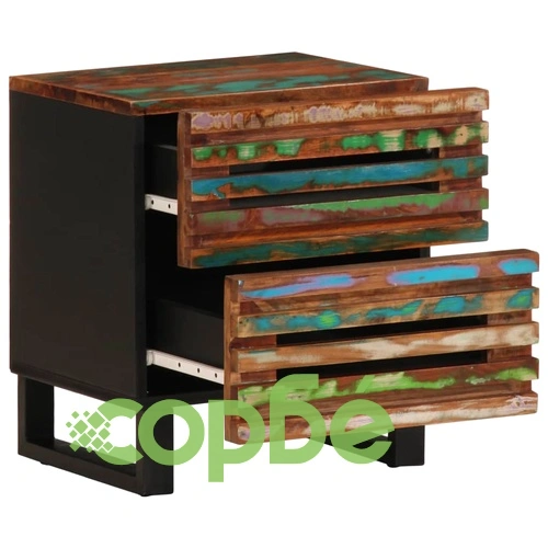 Нощно шкафче 40x34x46 см регенерирано дърво масив ➤ топ цена ➤ sorbe.bg