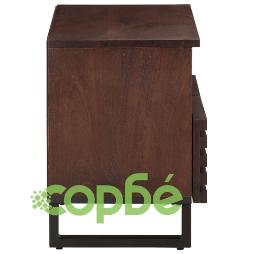 ТВ шкаф, кафяв, 70x34x46 см, масивно мангово дърво ➤ топ цена ➤ sorbe.bg