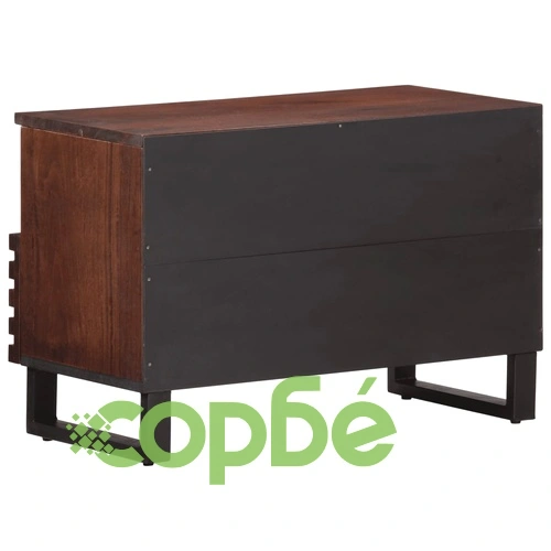 ТВ шкаф, кафяв, 70x34x46 см, масивно мангово дърво ➤ топ цена ➤ sorbe.bg