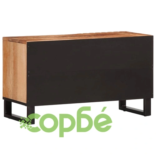 ТВ шкаф, 80x34x46 см, грубо мангово дърво масив ➤ топ цена ➤ sorbe.bg