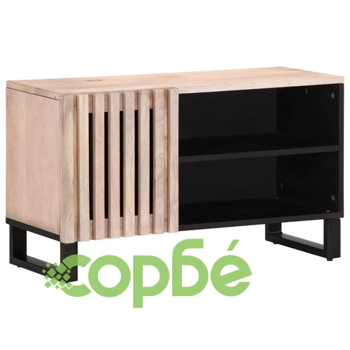 ТВ шкаф, 80x34x46 см, масивно мангово дърво ➤ топ цена ➤ sorbe.bg