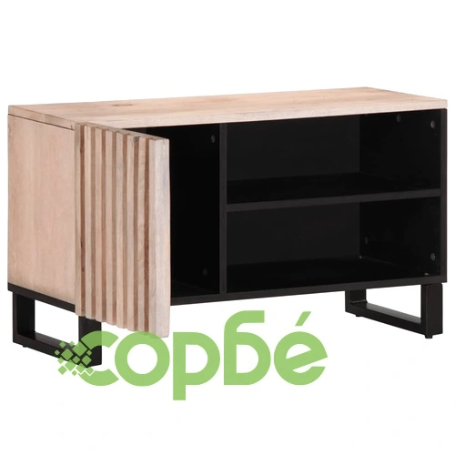 ТВ шкаф, 80x34x46 см, масивно мангово дърво ➤ топ цена ➤ sorbe.bg