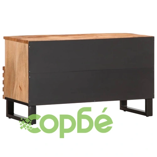 ТВ шкаф, 80x34x46 см, грубо мангово дърво масив ➤ топ цена ➤ sorbe.bg