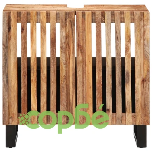 Шкаф за мивка за баня 62x34x58 см масивно дърво груб манго ➤ топ цена ➤ sorbe.bg