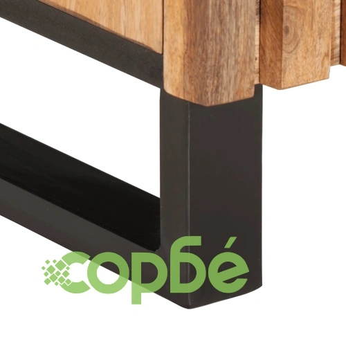 Шкаф за мивка за баня 62x34x58 см масивно дърво груб манго ➤ топ цена ➤ sorbe.bg