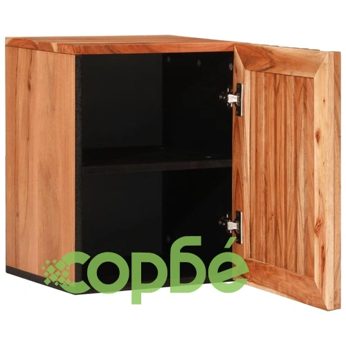 Стенен шкаф за баня 38x34x48 см акация масив ➤ топ цена ➤ sorbe.bg