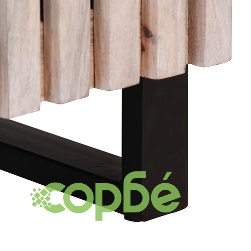 Шкаф за баня 38x34x58 см масивно дърво груб манго ➤ топ цена ➤ sorbe.bg