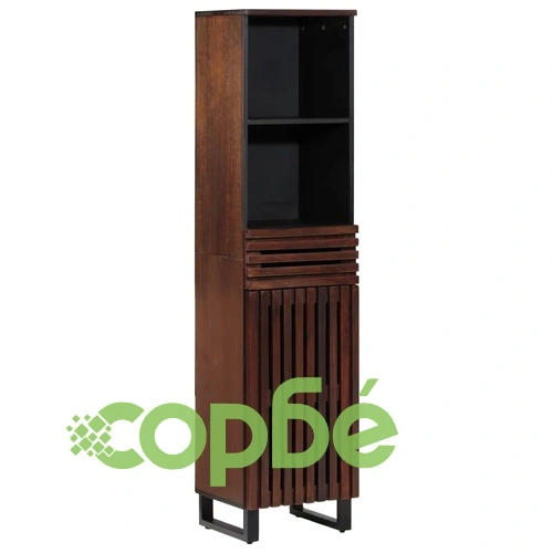 Бюфет, кафяв, 38x34x160 см, мангово дърво масив ➤ топ цена ➤ sorbe.bg