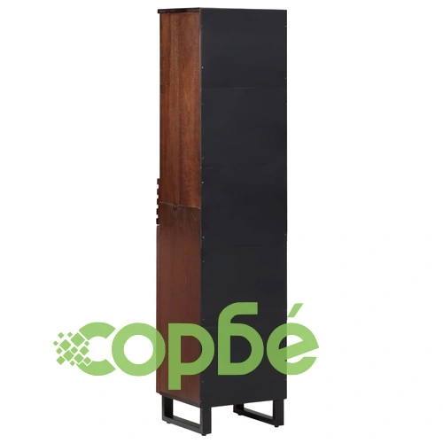 Бюфет, кафяв, 38x34x160 см, мангово дърво масив ➤ топ цена ➤ sorbe.bg