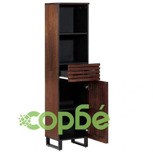 Бюфет, кафяв, 38x34x160 см, мангово дърво масив ➤ топ цена ➤ sorbe.bg