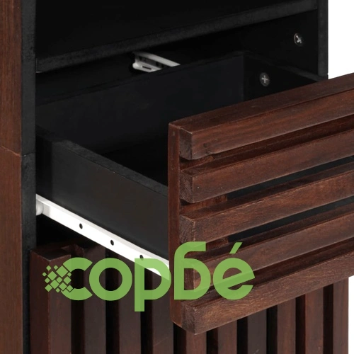 Бюфет, кафяв, 38x34x160 см, мангово дърво масив ➤ топ цена ➤ sorbe.bg