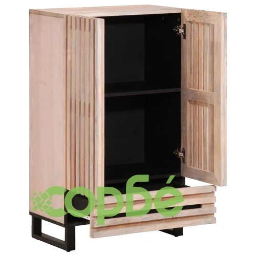 Висок шкаф, 60x34x100 см, мангово дърво масив ➤ топ цена ➤ sorbe.bg