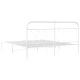 Метална рамка за легло с горна табла, черна, 183x213 см