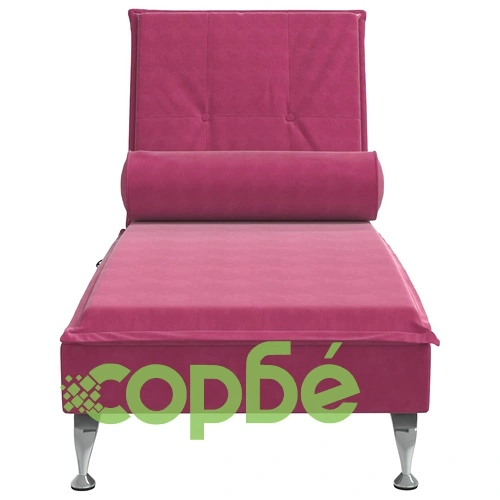Масажна кушетка с болстер, виненочервена, кадифе ➤ топ цена ➤ sorbe.bg