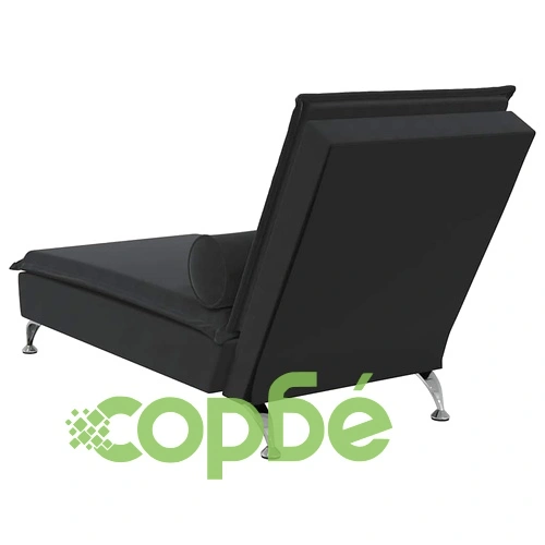 Масажна кушетка с болстер, черна, кадифе ➤ топ цена ➤ sorbe.bg