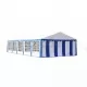 Покрив и странични панели за градинска шатра 10 х 5 м, синьо и бяло
