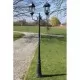 Градински фенер, 2 рогатки, 230 см, тъмнозелено/черно, алуминий