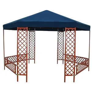 Градинска беседка Messina 3,85x2,7 м синя