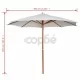 Чадър за слънце, 300х258 см, пясъчнобял