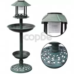 Вана/хранилка за птици със соларна лампа