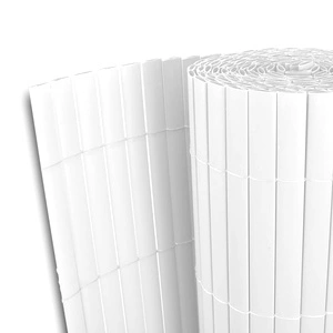 Ограда от PVC, двустранна, бяла, 150 х 300 см.