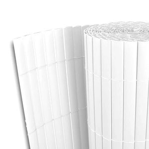 Ограда от PVC, двустранна, бяла, 200 х 300 см.