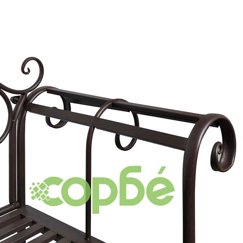 Градинска пейка, 132 см, стомана, антично кафяво ➤ топ цена ➤ sorbe.bg