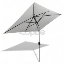 Правоъгълен чадър за слънце, 200 х 300 см, пясъчно бял