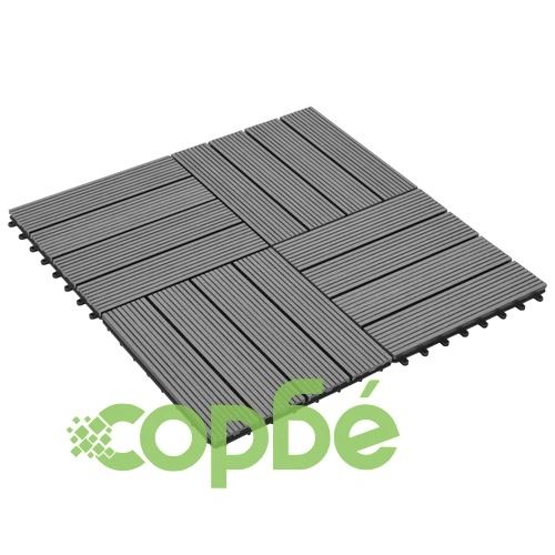 WPC декинг плочки сиви, 30х30 см, 11 бр, 1 м² ➤ топ цена ➤ sorbe.bg