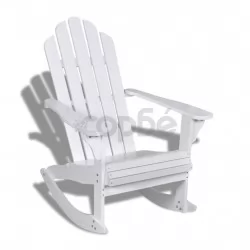 Градински люлеещ стол, дърво, бял