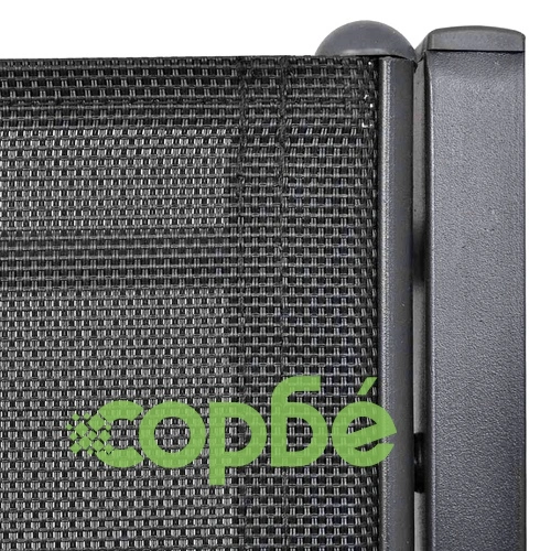 Двуместна градинска пейка, 131 см, стомана и textilene, черна ➤ топ цена ➤ sorbe.bg