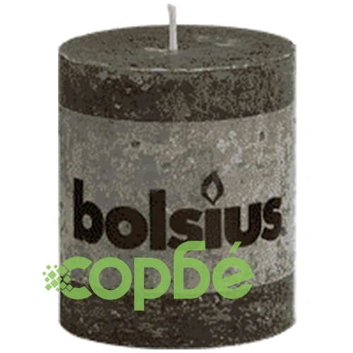Bolsius класически свещи 80 x 68 мм, цвят тъмносив - 6 броя ➤ топ цена ➤ sorbe.bg