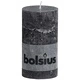 Bolsius класически свещи 130 x 68 мм, цвят тъмносив - 6 броя