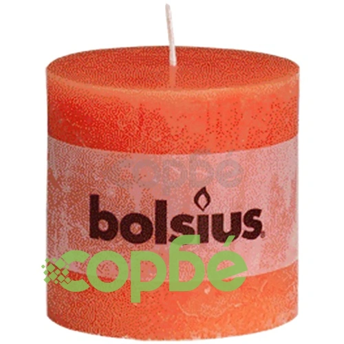Bolsius Свещи стил рустик, стълбовидни, 6 бр, 100x100 мм, цвят оранжев ➤ топ цена ➤ sorbe.bg