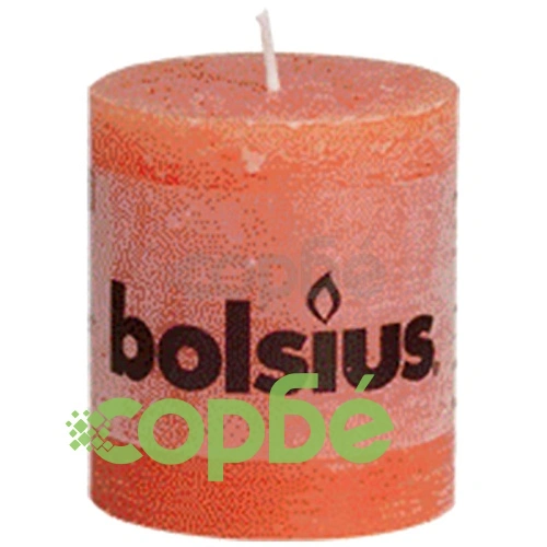 Bolsius класически свещи 80 x 68 мм, цвят оранжев - 6 броя ➤ топ цена ➤ sorbe.bg