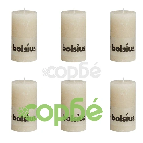 Bolsius класически свещи 130 x 68 мм, цвят слонова кост - 6 броя ➤ топ цена ➤ sorbe.bg