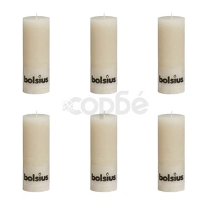 Bolsius класически свещи 190 x 68 мм, цвят слонова кост - 6 броя