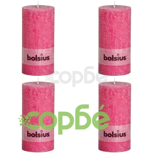 Bolsius Класически свещи 200 x 100 мм, цвят фуксия - 4 броя ➤ топ цена ➤ sorbe.bg